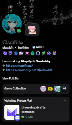 A second Syncr presence on a Discord profile