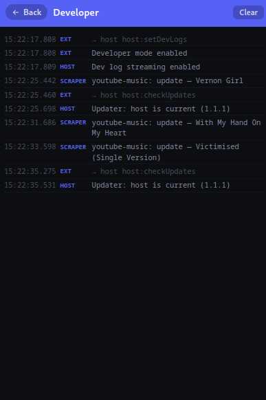 Syncr developer mode