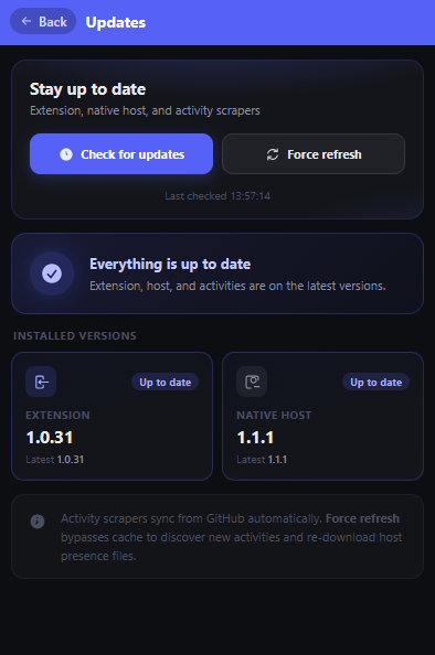 Syncr built-in updater