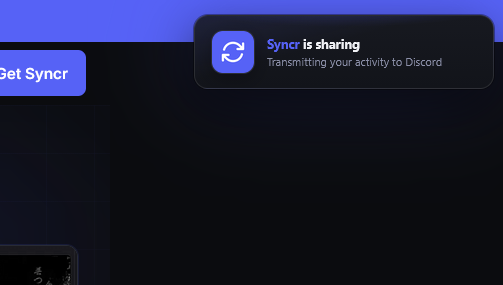 Syncr opt-in sharing notification